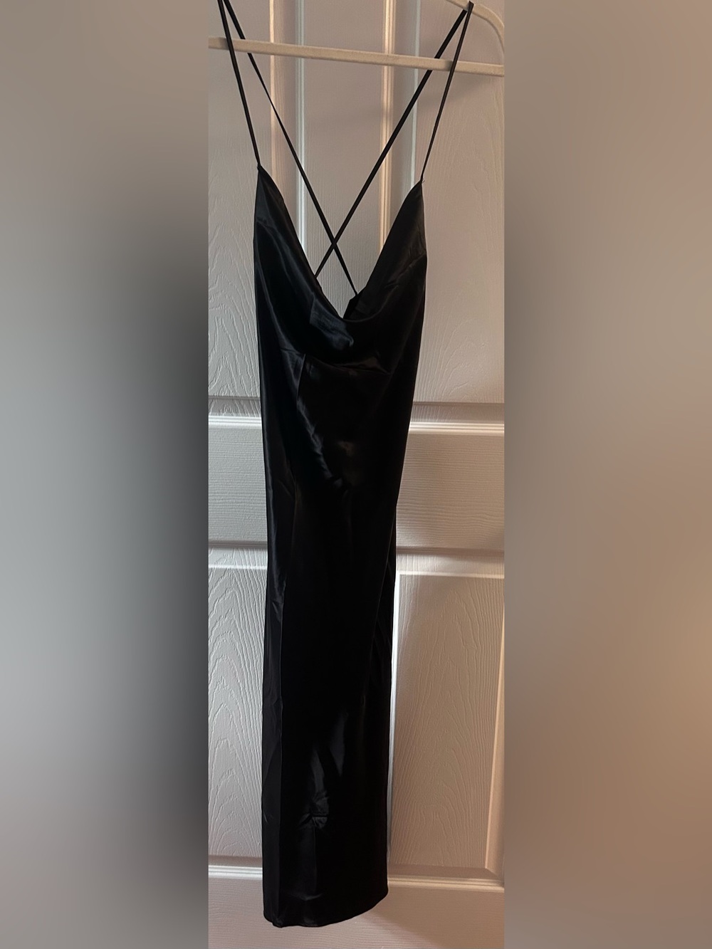 H&M Black Satin Slip Dress